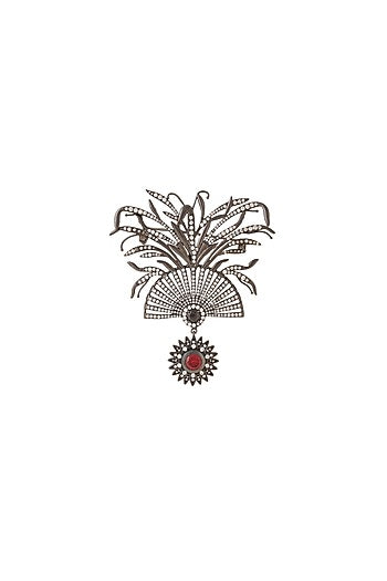 Black Tone Mystic Red Pearl Brooch