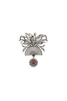 Black Tone Mystic Red Pearl Brooch