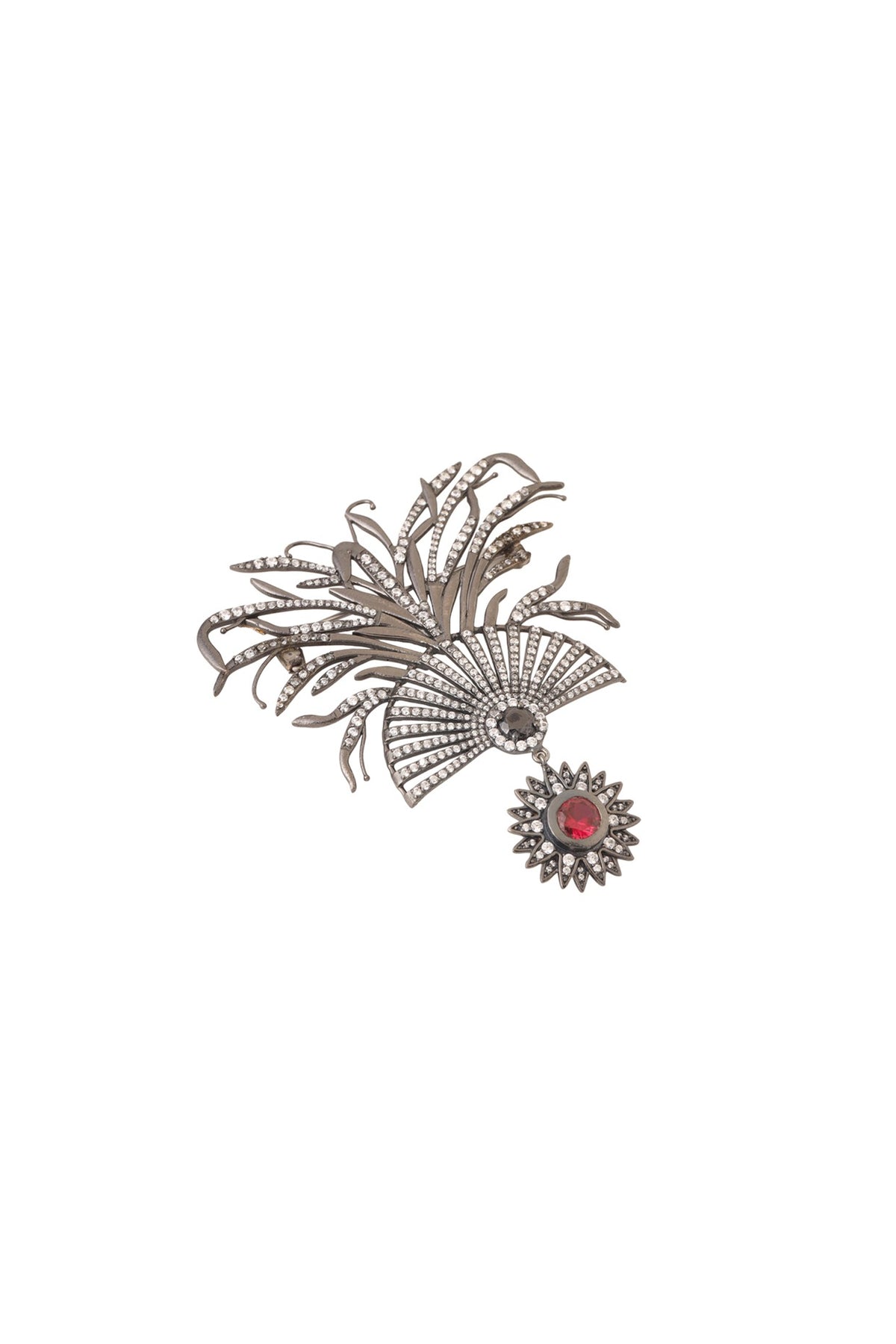 Black Tone Mystic Red Pearl Brooch