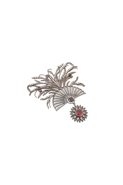 Black Tone Mystic Red Pearl Brooch