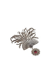 Black Tone Mystic Red Pearl Brooch