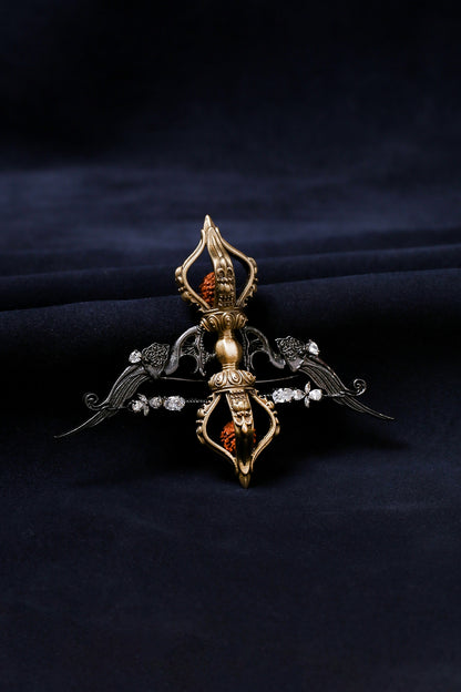 Antique Gold Royal Bow & Arrow Brooch