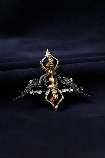 Antique Gold Royal Bow & Arrow Brooch