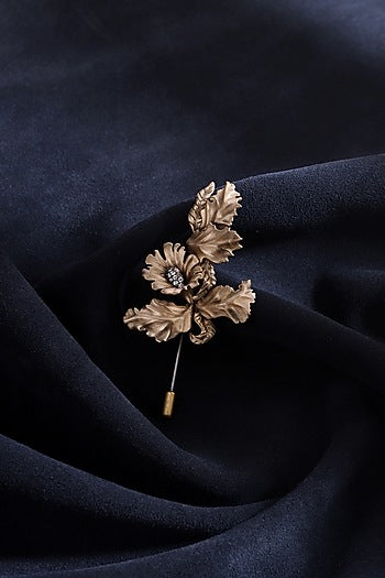 Antique Gold Floral Brooch