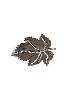 Antique Gold Leaf Love Brooch