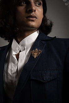 Antique Gold Knight Lion Brooch