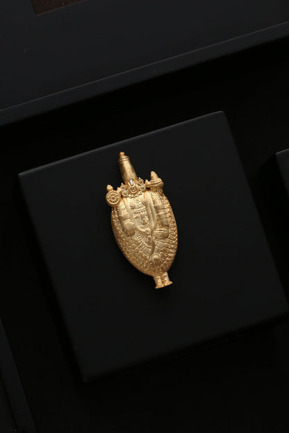 Yellow Gold Brass Balaji Brooch