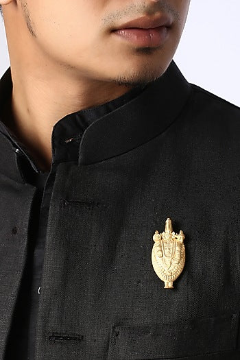 Yellow Gold Brass Balaji Brooch