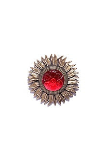 Antique Gold Brass Sun Brooch