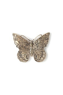 Antique Gold Brass Butterfly Brooch
