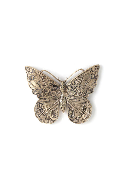 Antique Gold Brass Butterfly Brooch