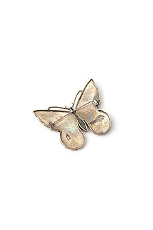 Antique Gold Brass Butterfly Brooch