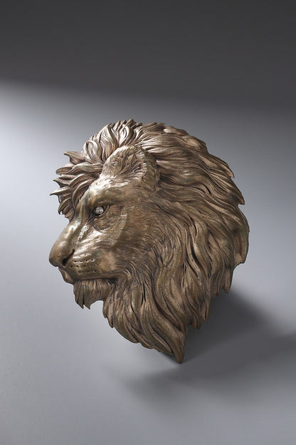 Antique Gold Brass Lion Brooch