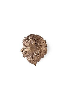 Antique Gold Brass Lion Brooch