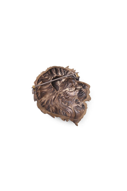 Antique Gold Brass Lion Brooch