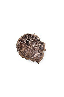 Antique Gold Brass Lion Brooch