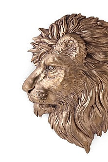 Antique Gold Brass Lion Brooch