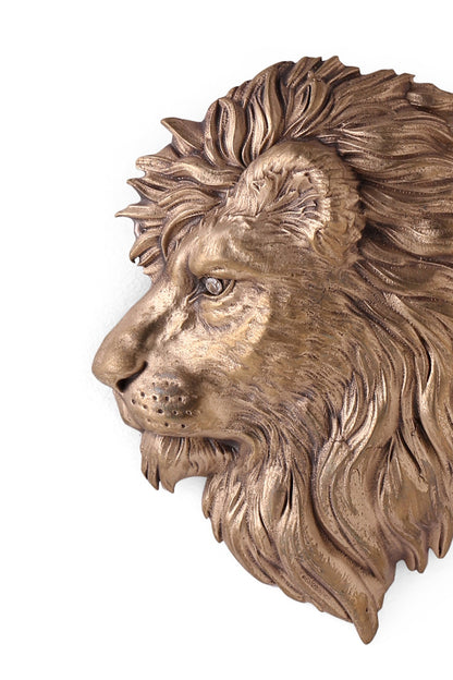 Antique Gold Brass Lion Brooch