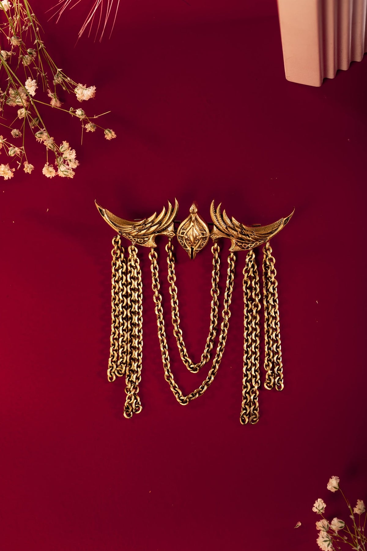 Antique Gold Brass Enigma Brooch