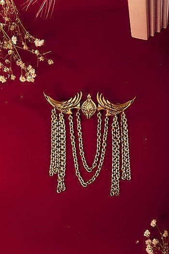 Antique Gold Brass Enigma Brooch