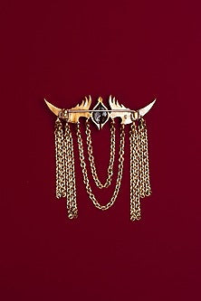 Antique Gold Brass Enigma Brooch