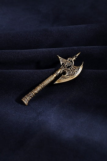Antique Gold Brass Axe Brooch