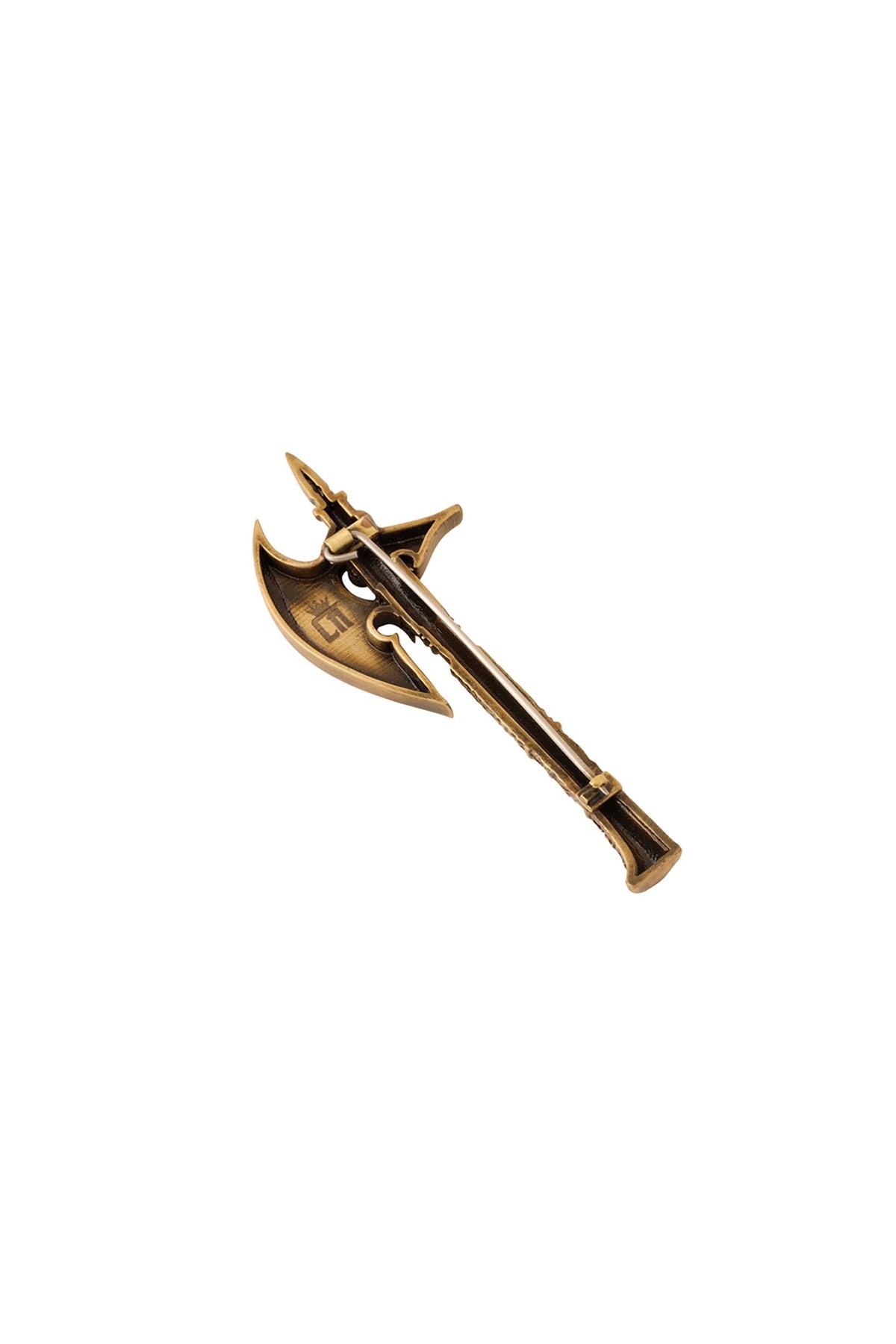 Antique Gold Brass Axe Brooch