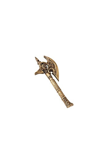Antique Gold Brass Axe Brooch
