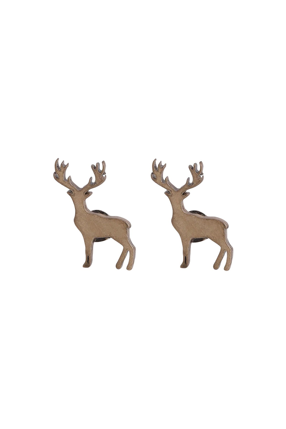 Antique Gold Brass Daring Deer Collar Tips (Set of 2)