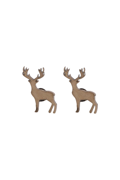Antique Gold Brass Daring Deer Collar Tips (Set of 2)