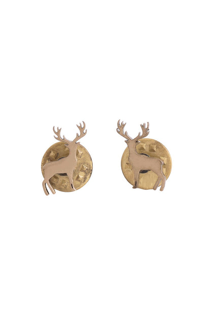 Antique Gold Brass Daring Deer Collar Tips (Set of 2)