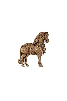 Antique Gold Brass Stallions Legacy Brooch