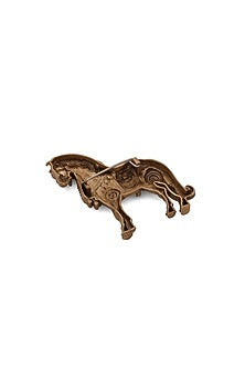 Antique Gold Brass Stallions Legacy Brooch