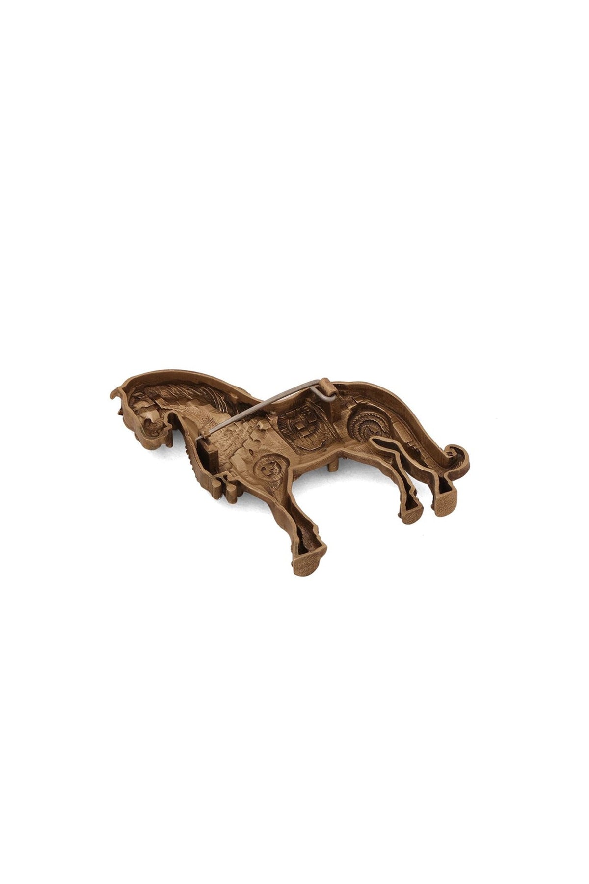 Antique Gold Brass Stallions Legacy Brooch