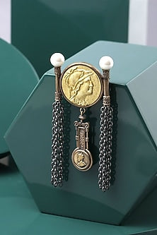 Dual Tone Denarius Coin Brooch