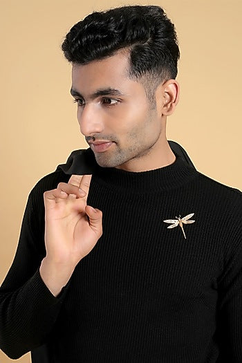 Antique Gold Dancing Dragonfly Brooch