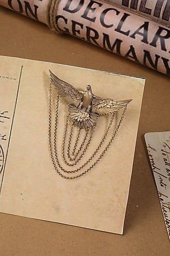 Antique Gold Flying Phoenix Brooch
