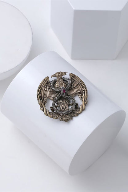 Dual Toned Mythical Phoenix Brooch