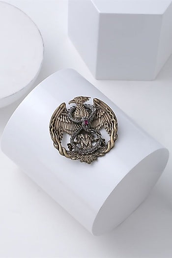 Dual Toned Mythical Phoenix Brooch
