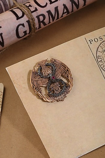 Dual Toned Mythical Phoenix Brooch