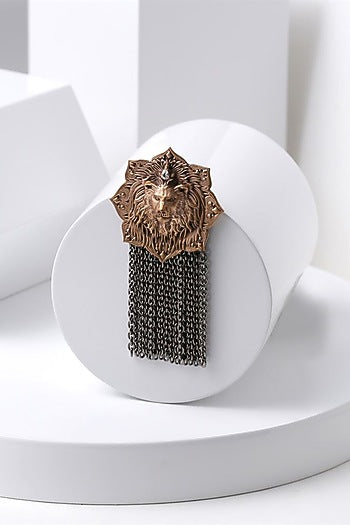 Dual Toned Emperor Lion Brooch
