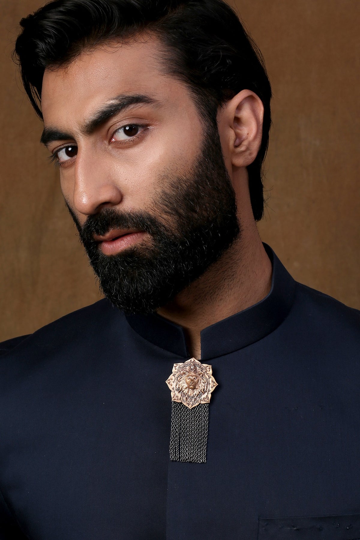 Dual Toned Emperor Lion Brooch