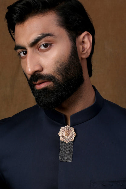 Dual Toned Emperor Lion Brooch