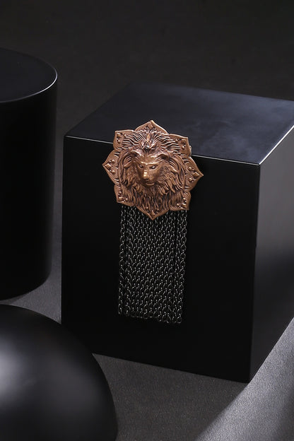 Dual Toned Emperor Lion Brooch