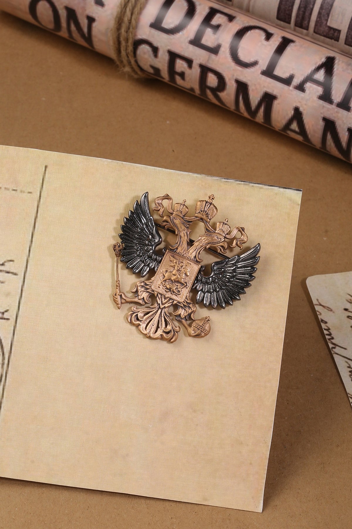 Dual Toned State Emblem Brooch