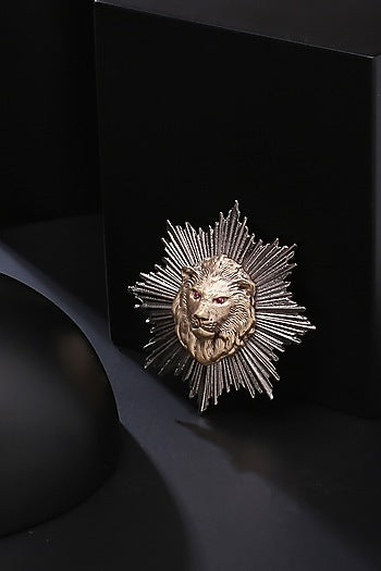 Dual Toned Lion Brooch