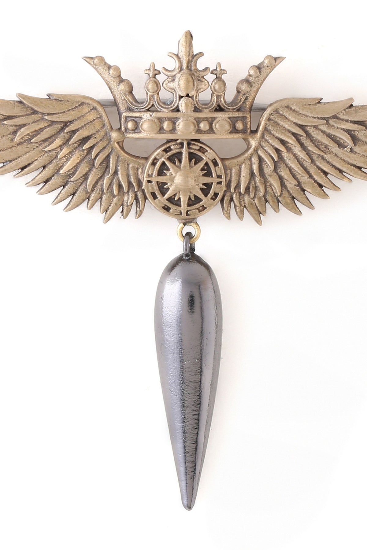 Dual Toned Crowned Phoenix Brooch