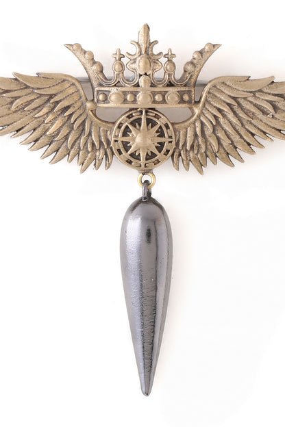 Dual Toned Crowned Phoenix Brooch