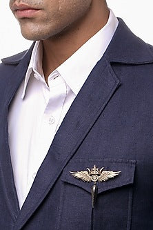 Dual Toned Crowned Phoenix Brooch