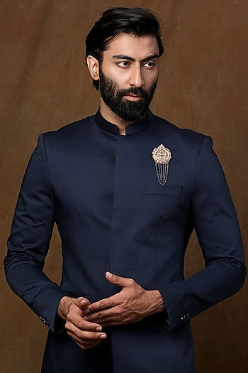 Dual Toned Royal Lion Emblem Brooch